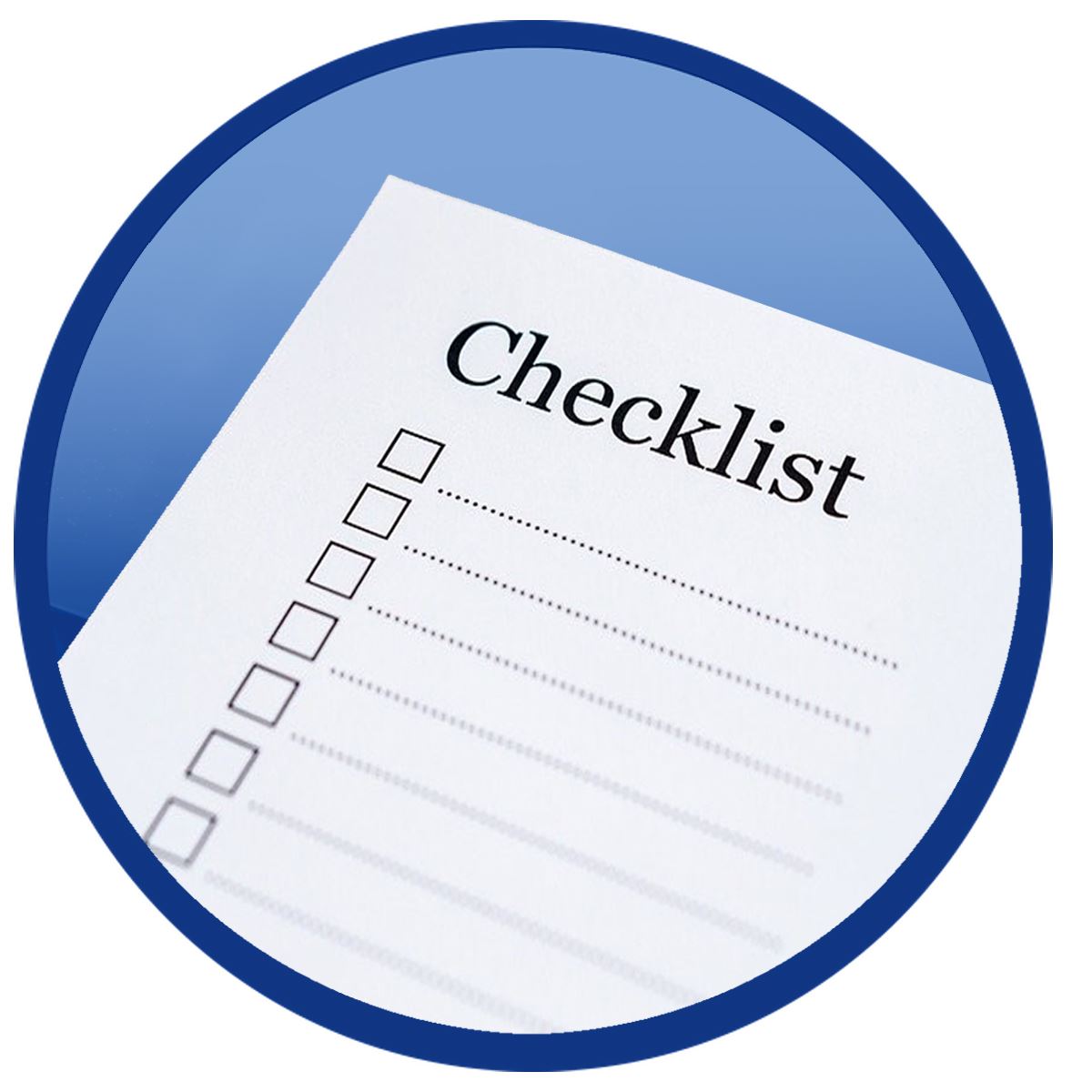 Checklist Icon takes you to forms and checklists page