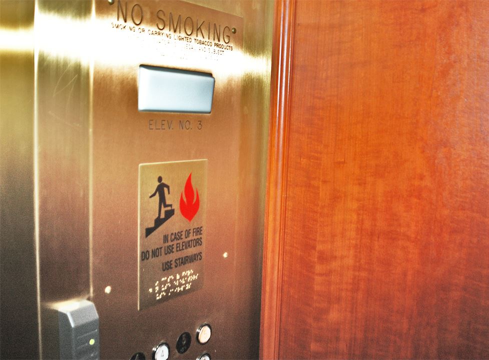 Elevator Fire Sign