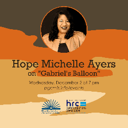 Flyer for December 2, 2020 event featuring Hope Michelle Ayers