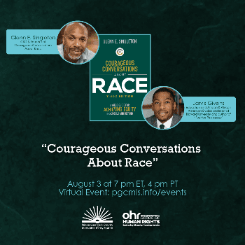 Flyer for August 3 Courageous Conversations About Race event