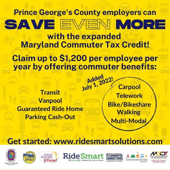 Save even more with the expanded Maryland Commuter Tax Credit!