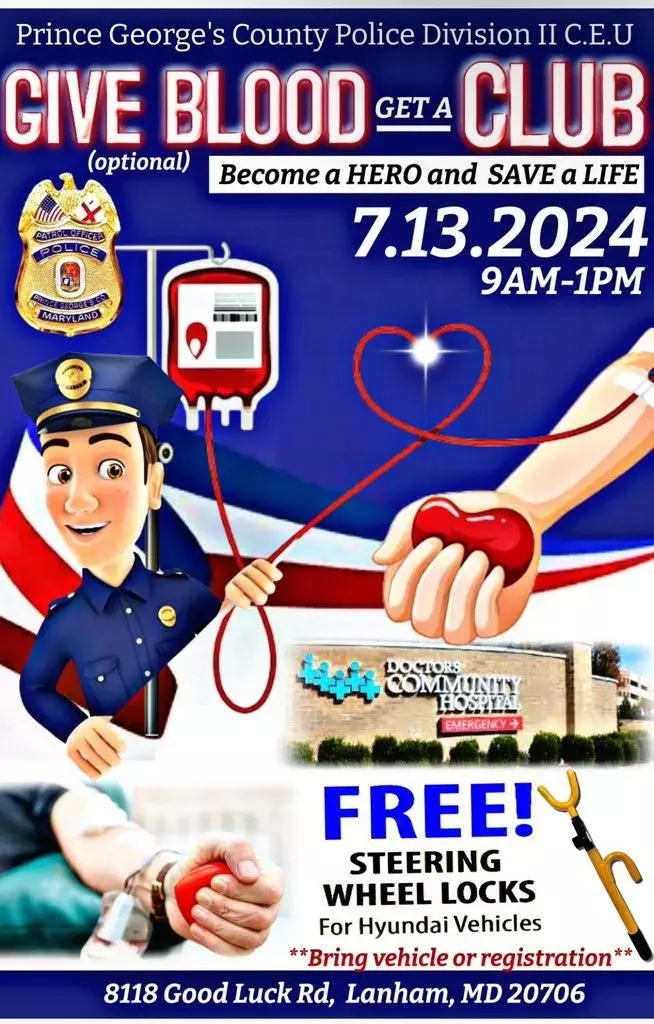 Police Department Give Blood Get a Club