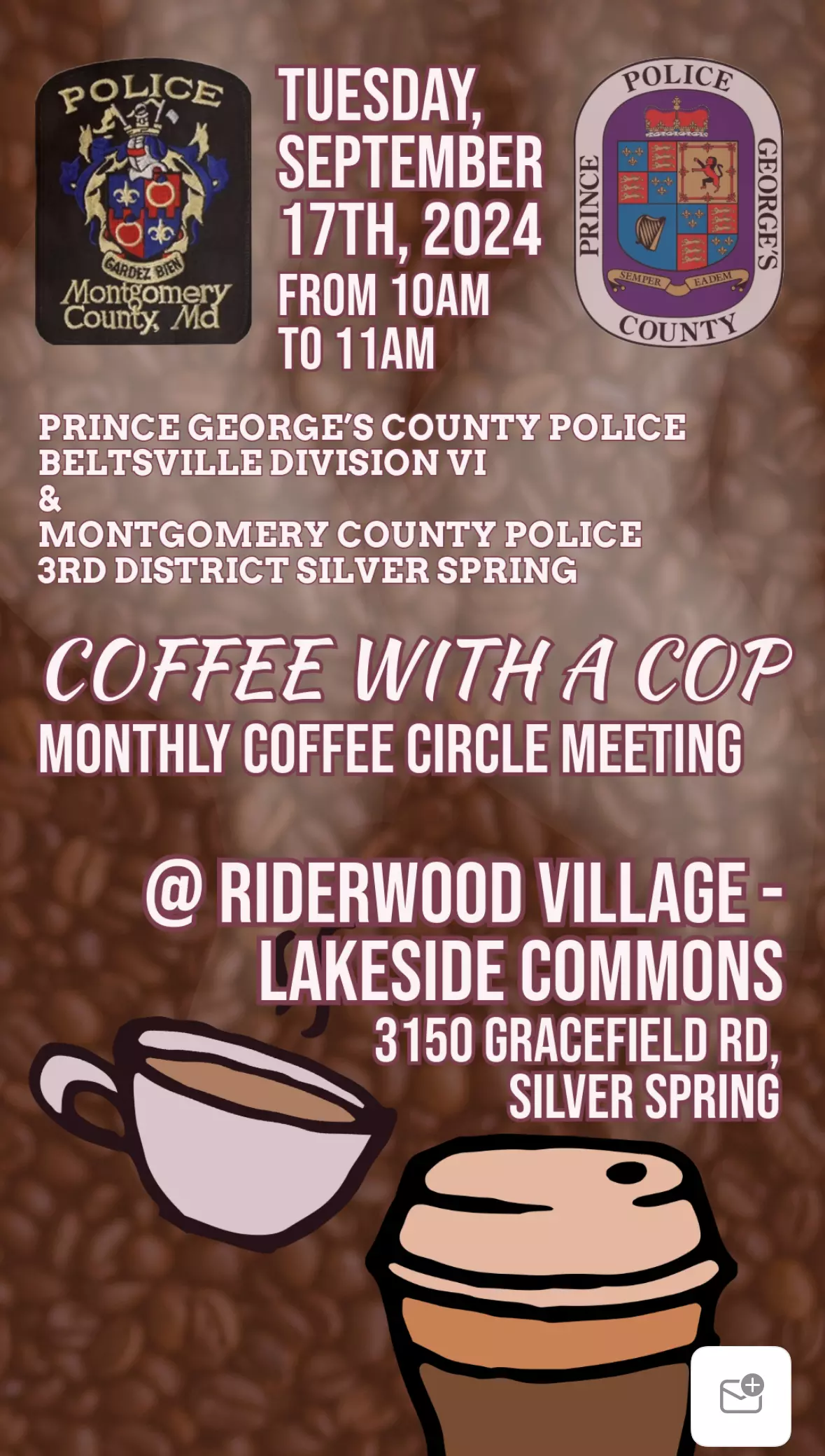 Beltsville September Coffee with a Cop