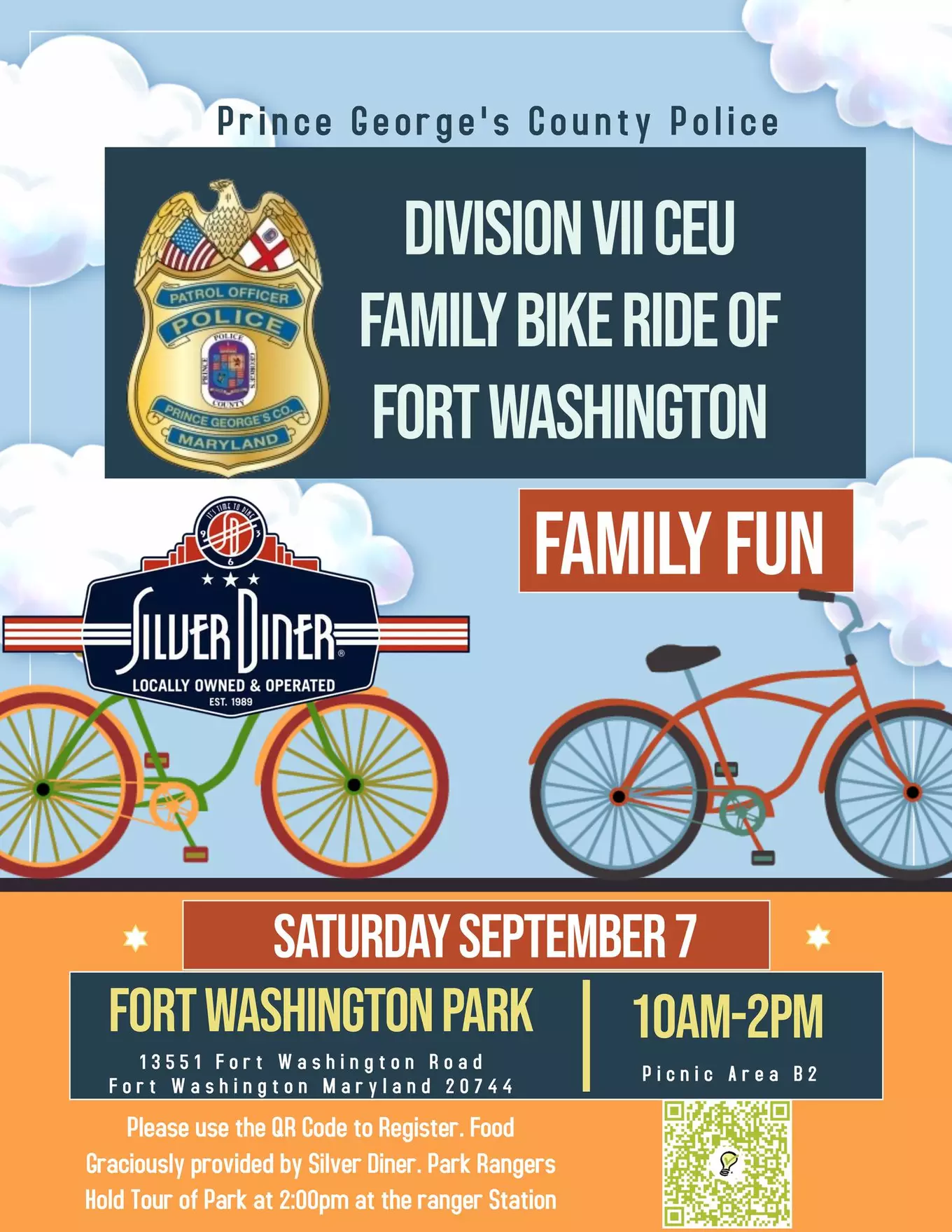 Police Department Bike Ride at Fort Washington Park