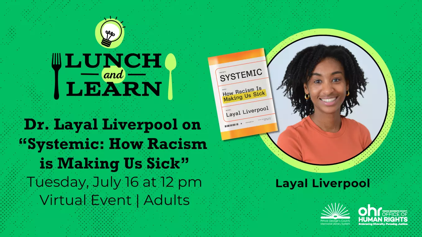 IMAGE: Flyer for Lunch and Learn program featuring Layal Liverpool