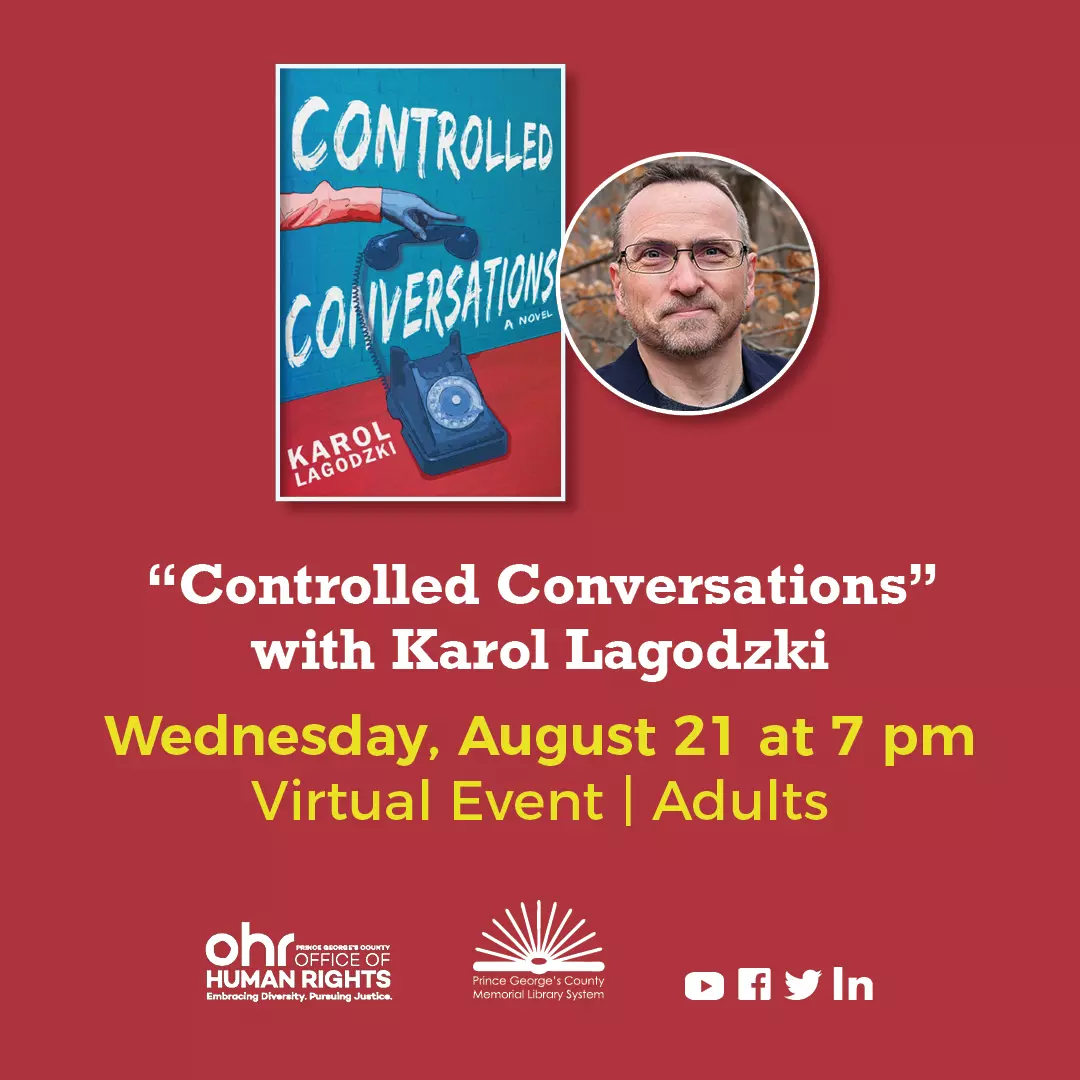 Controlled Conversations with Karol Lagodski featuring an image of the book cover and the author's headshot