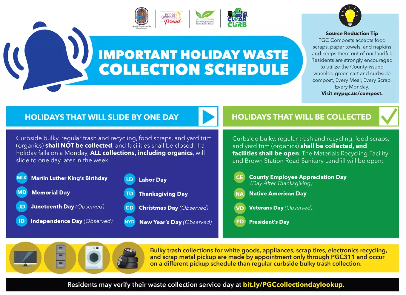 Holiday Waste Collection Schedule