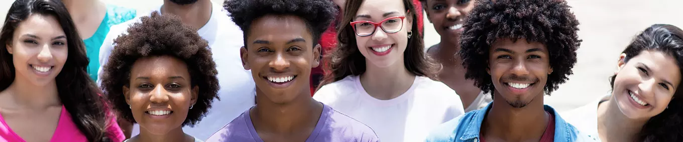 Group of smiling young adults