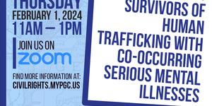 Supporting Survivors of Human Trafficking with Co-Occurring Serious Mental Illnesses - Zoom event 