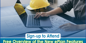 ePlan UpGrade Preview Sign-up reminder, engineer at computer with hard hat on desk