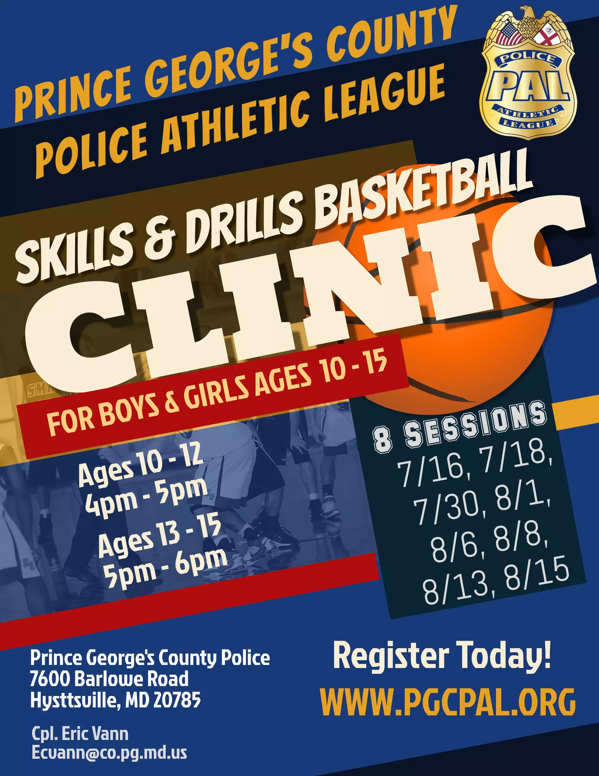 PGC Police Athletic Skills and Drills Basketball Clinic