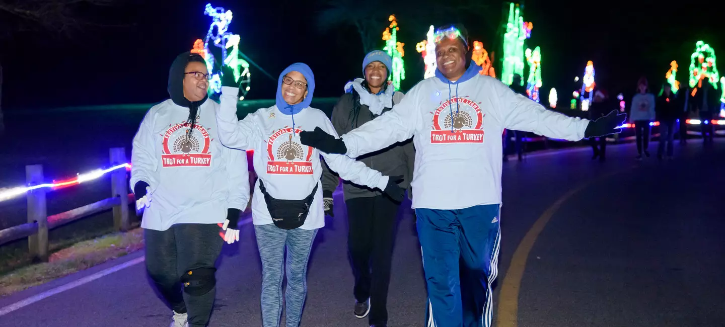 Trot for a Turkey participants walking through Watkins Park